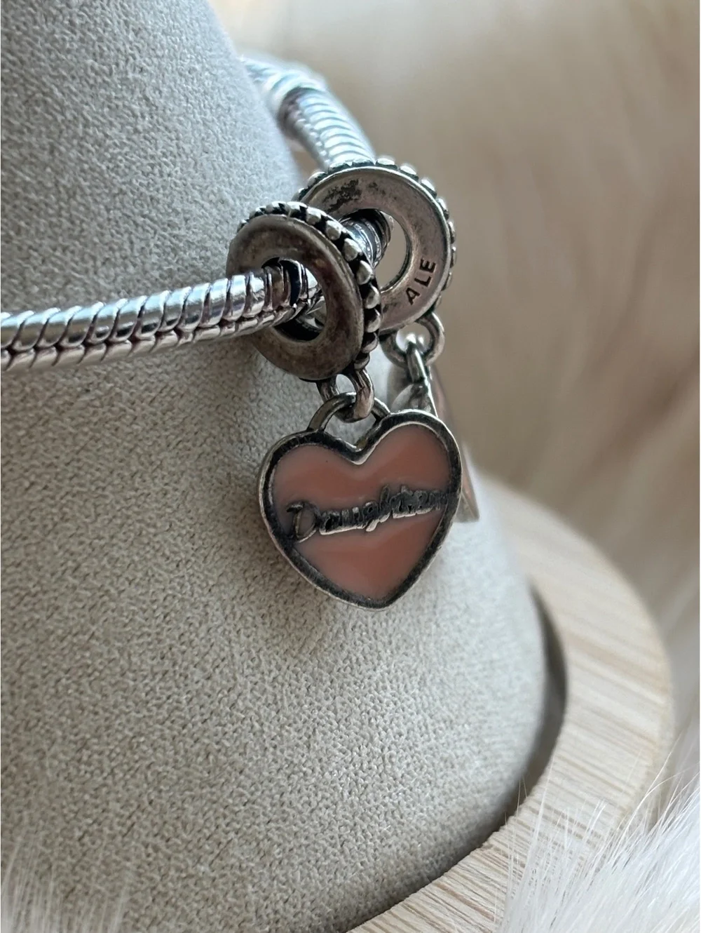 Pandora Mother & Daughter Heart Charm Set with Pink Enamel